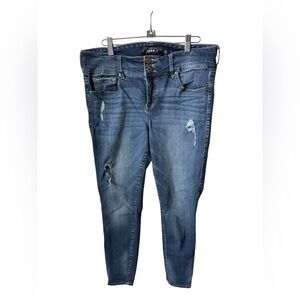 Torrid Dark Blue Distressed Denim Jeans